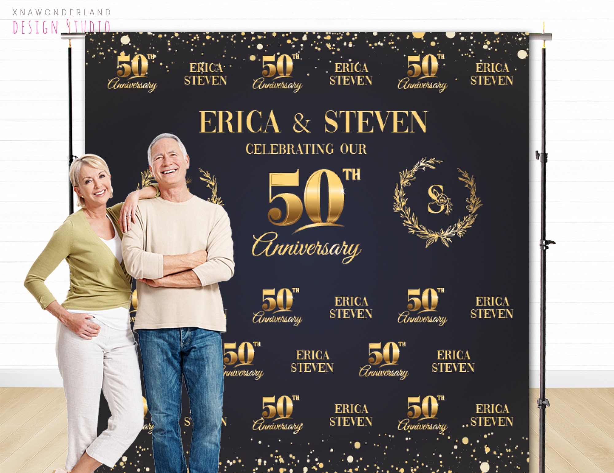 50th Anniversary Photo Backdrop Golden Anniversary Backdrop Etsy