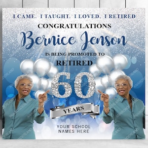 custom backdrop, teacher retirement party backdrop, retirement backdrop, retirement banner, retirement photo sign, personalized teacher sign