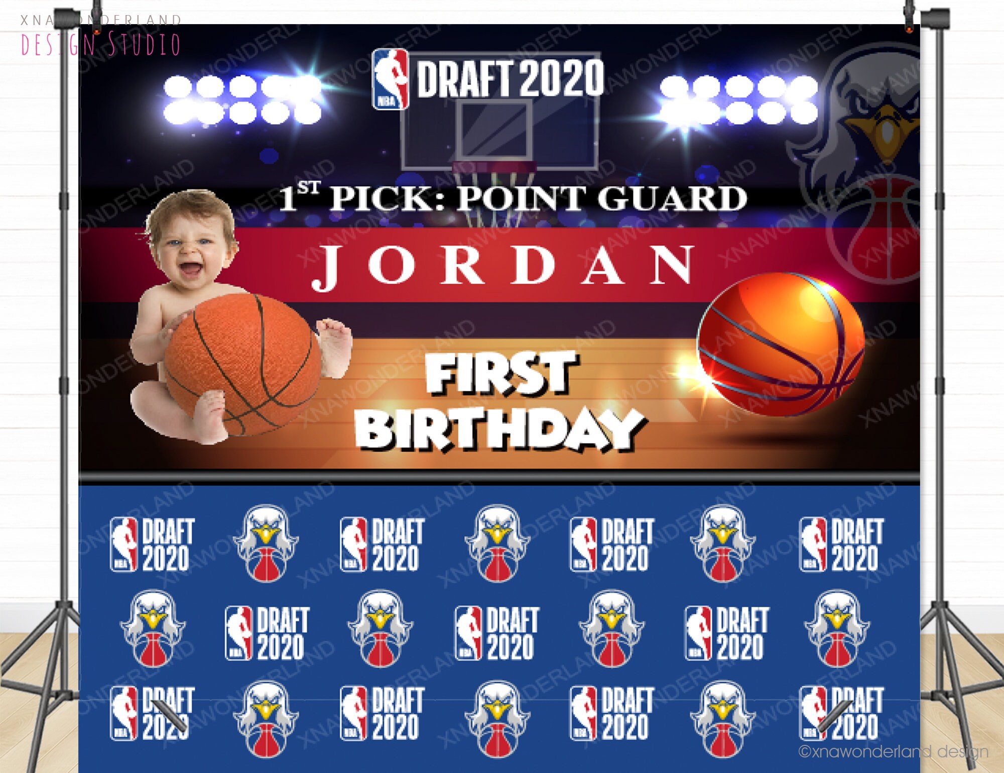 First Pick NBA Draft Birthday Step and Repeat Logo NBA Etsy