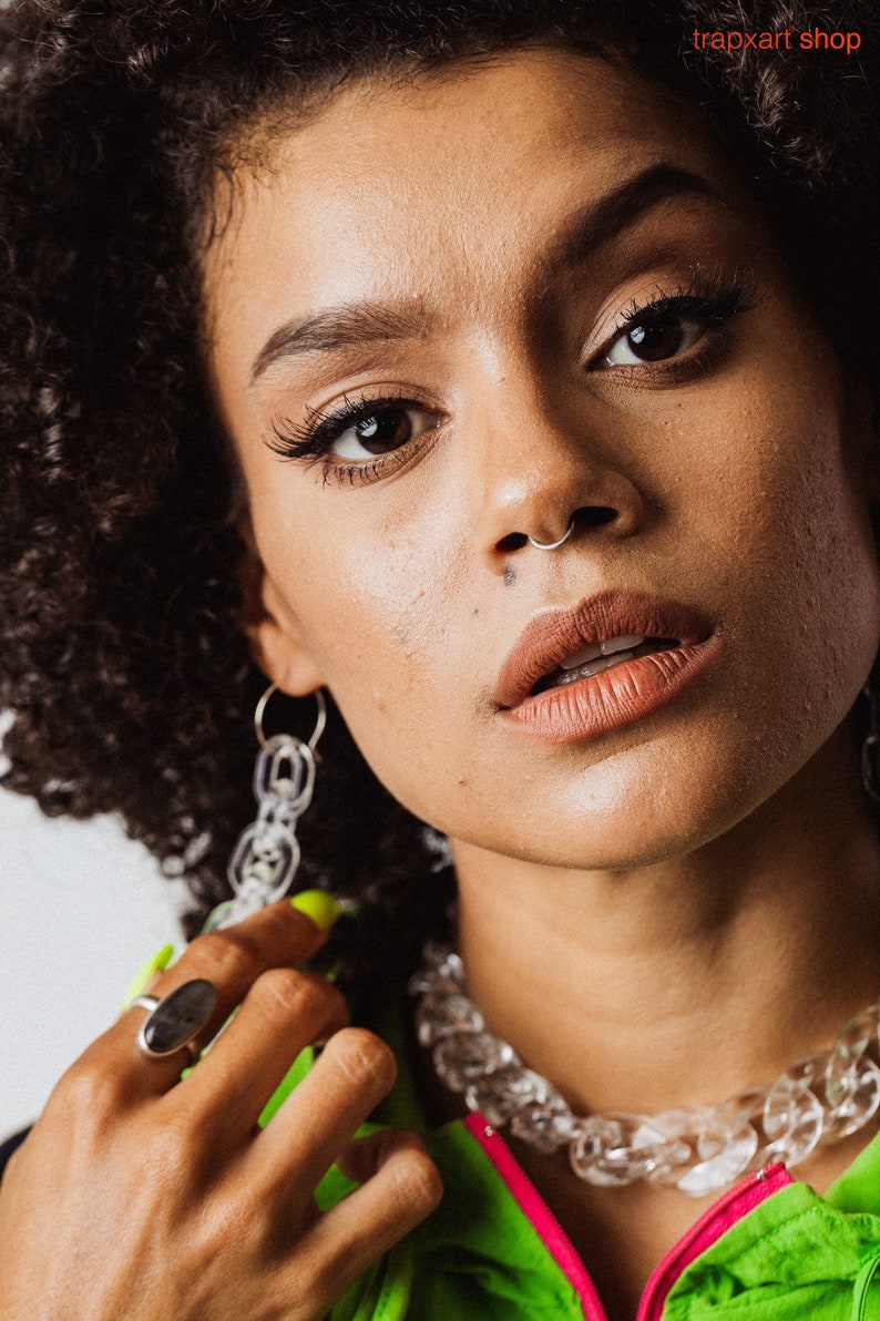 Clear Anchor Link Earrings. Acrylic Glass Chain. Etsy