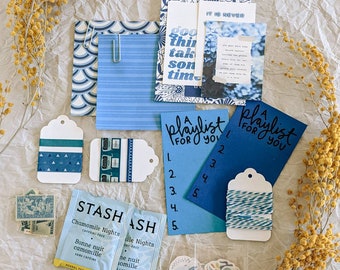 Blue Goodies Snail Mail Kit Flat Mailable Extras For Pen Pals Creative Happy Mail