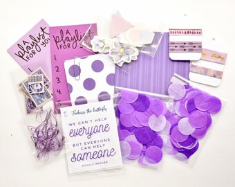 Purple Goodies Snail Mail Kit Flat Mailable Extras For Pen Pals Creative Happy Mail