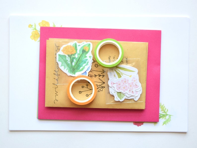 Wildflower Snail Mail Kit Letter Writing Set Themed Snail image 0