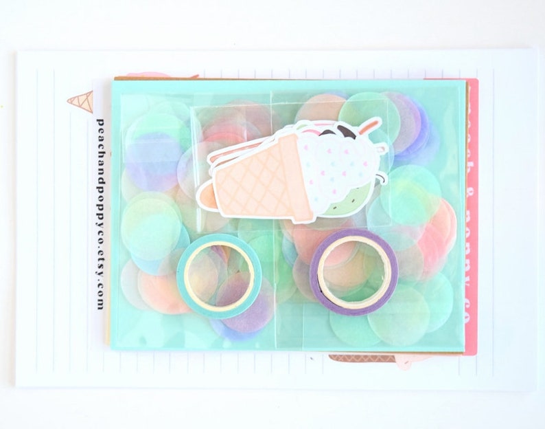 Ice Cream Snail Mail Kit Letter Writing Set Stationery Set image 0