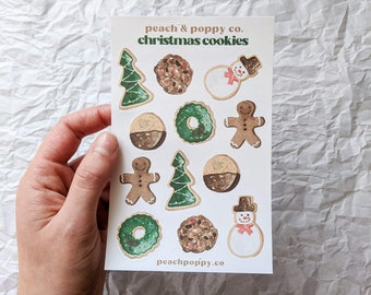 Christmas Cookies Sticker Sheet for Snail Mail 4x6 Holiday Journaling Planners