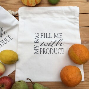 Organic Cotton Produce Refill Storage Bag sustainable zero waste lifestyle fruit vegetables bread pasta bag any produce image 3