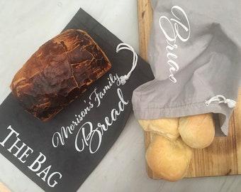 Eco Friendly Produce Storage Reusable Sustainable Bread Bag Organic Cotton Handmade in the UK