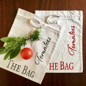 Eco Friendly Produce Storage Reusable Organic Cotton Tomato Bag Handmade in the UK