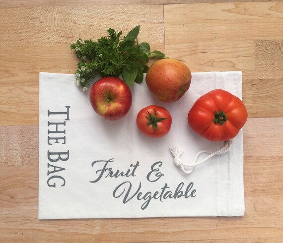 Eco Friendly Produce Storage Reusable Handmade Organic Cotton Fruit Vegetable Bag In The Uk