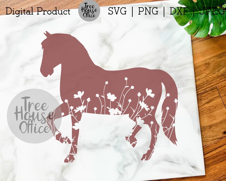Floral Horse SVG/DXF/PNG/jpeg Animal Clip Art Horse | Etsy
