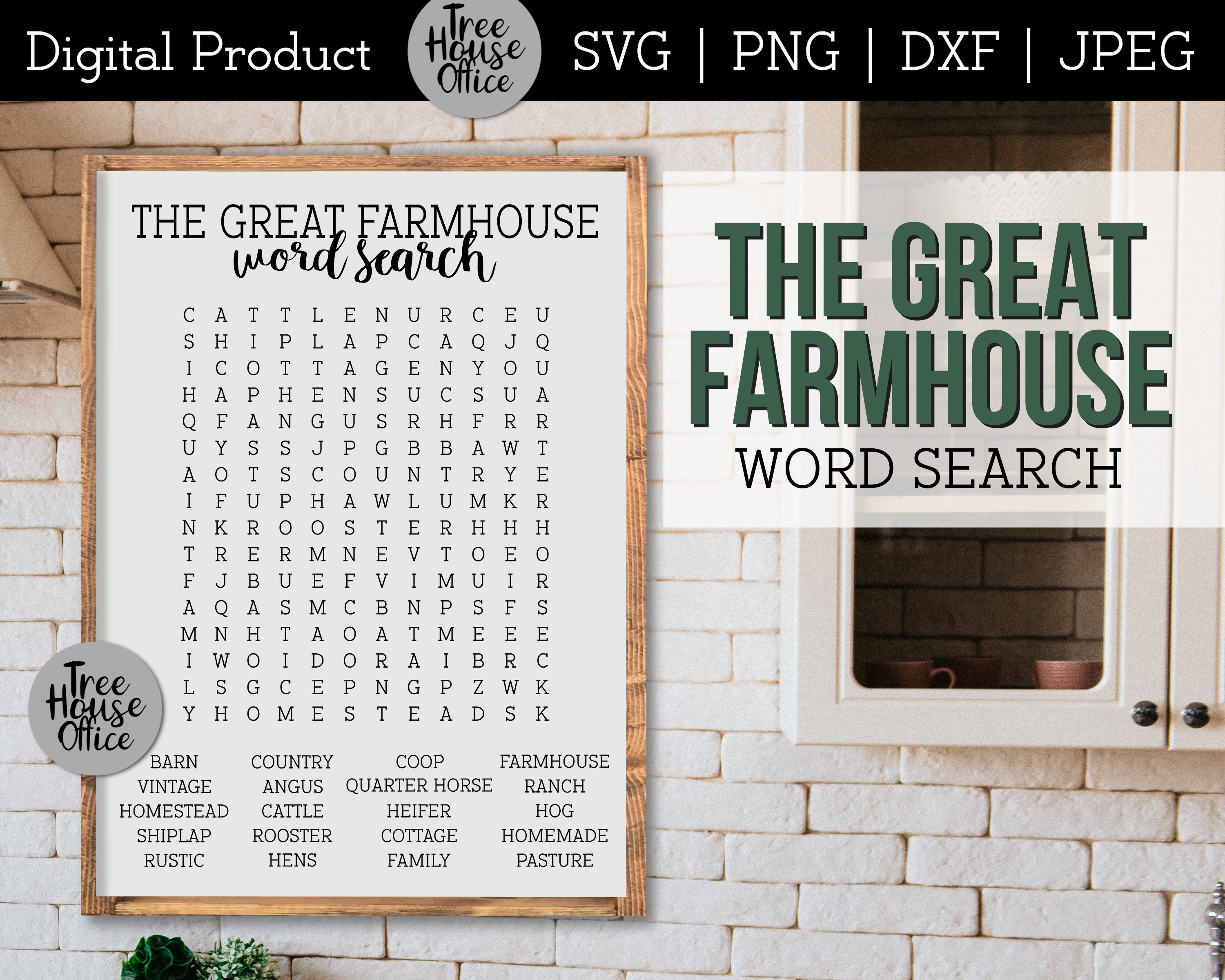 Farmhouse Word Search SVG Farmhouse Word Search Printable - Etsy