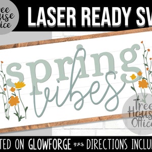 Frühling Glowforge SVG, Frühlingsblumen geschnitten Datei, 3D Laserdrucker Datei, Frühling Bauernhaus Schild, Haustür Frühling CNC geschichtete Holzschneider Dateien