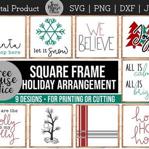 Weihnachten SVG Bundle Sprüche DXF PNG jpeg, Bauernhaus Schild Bündel, Einfache Ornament Weihnachten Spruch svg, Weihnachtslied Zitate, Quadratischer Rahmen