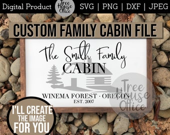 Arquivo digital de cabine personalizado, sinal de cabine personalizado SVG, sinal JPEG de cabine familiar personalizado, impressão de arte de parede para download instantâneo imprimível
