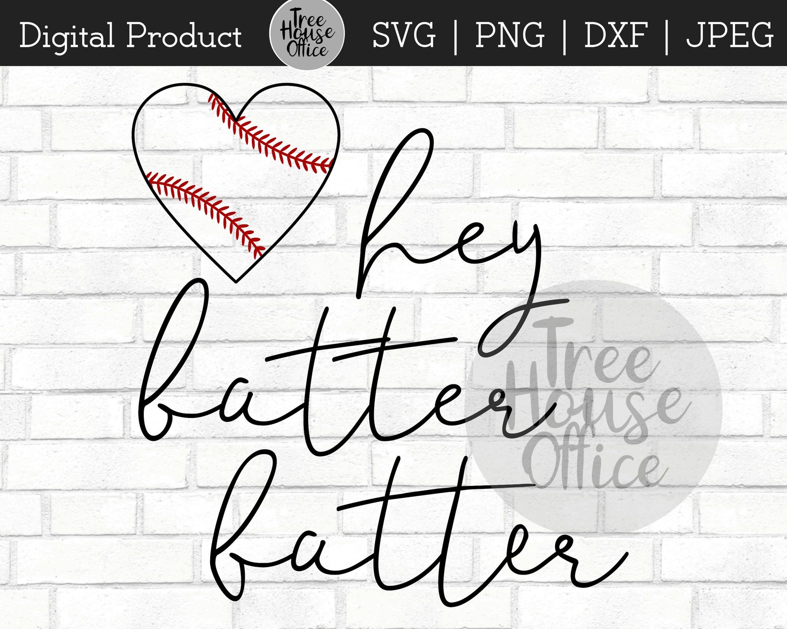 Hey Batter Batter SVG DXF/PNG/jpeg Baseball Saying Digital | Etsy