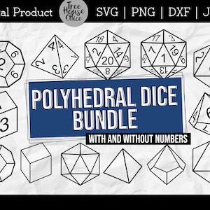 DnD Würfel Bündel SVG, Polyhedral Würfel Svg, Dungeons and Dragons svg, d20 Würfel, Würfel Cut File, Würfel Clip Art T Shirt Design, RPG Game Dice svg