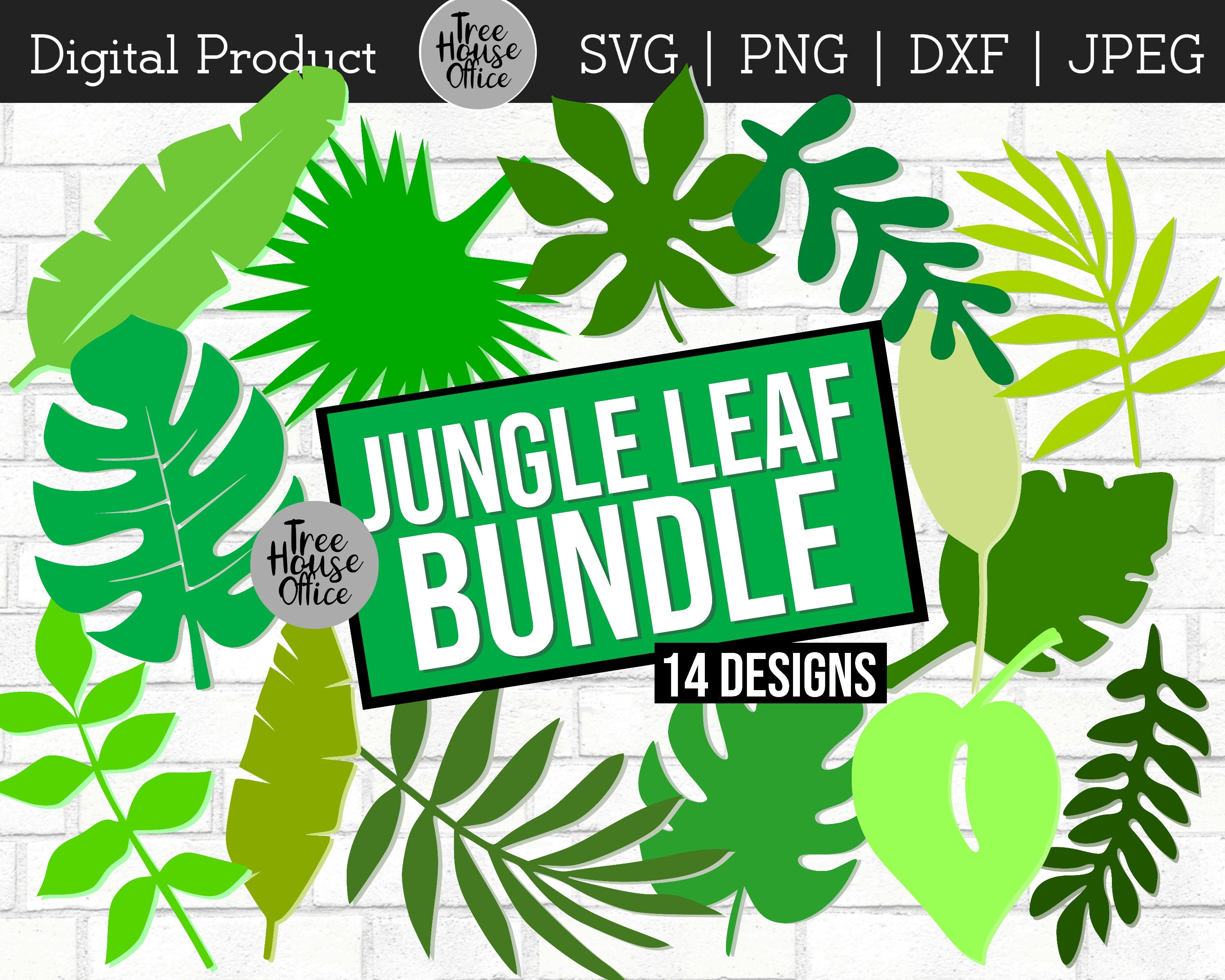 Jungle Leaves Tropical SVG DXF PNG jpeg Monstera Leaf Etsy
