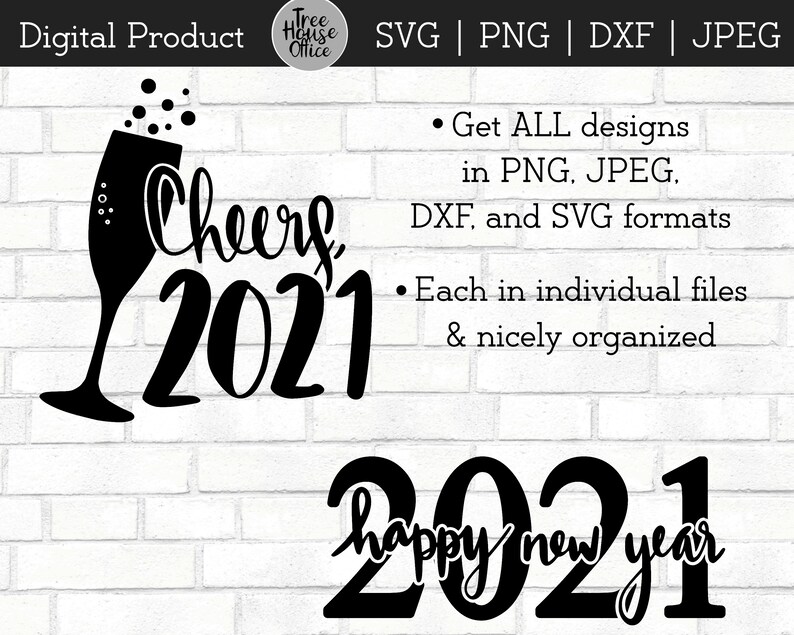 Download New Years Bundle SVG Bundle DXF PNG jpeg New Year's Eve | Etsy