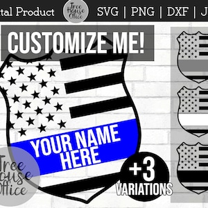 Distintivo della polizia SVG DXF png, Personalizza il simbolo delle forze dell'ordine, Personalizza il file di taglio del badge dell'emblema, Clipart dell'ufficiale della donna poliziotto con la bandiera