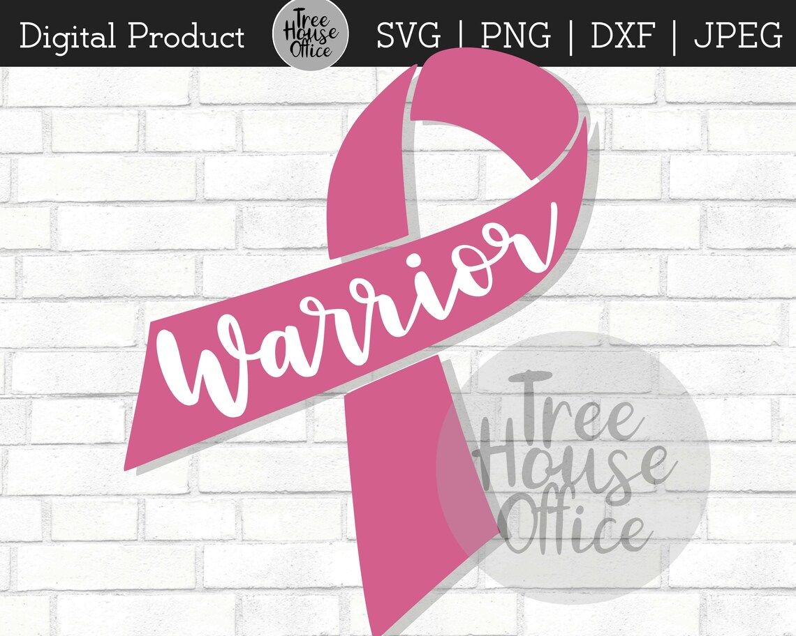 Breast Cancer Warrior SVG dxf png jpeg Cancer Survivor Pink | Etsy