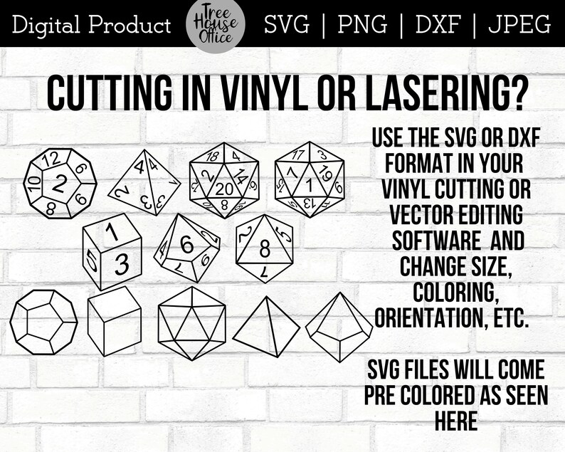 Dnd Dice Bundle SVG Polyhedral Dice Svg Dungeons and Dragons Etsy