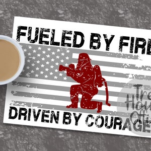 Alimentato da Fire Driven By Courage SVG/DXF/JPEG/png / Firefighter axe svg / Firefighter Flag cut file / Fireman Hero / Maltese Cross Instant