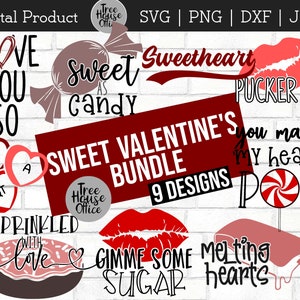 Valentine Svg Bundle dxf png jpeg, Love is Sweet, Sweetheart, Valentine's Day Svg, Valentine Day clip art, Kids Baby Cute Sugar Candy Files