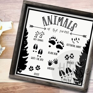 PRINTABLE Animals of the Forest PDF/PNG Woodland Nursery Print Woodland Sign Nursery Print Wild ...