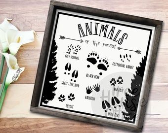 PRINTABLE Animals of the Forest PDF/PNG | Woodland Nursery Print | Woodland Sign | Nursery Print | Wild Thing Wild One | Instant Download
