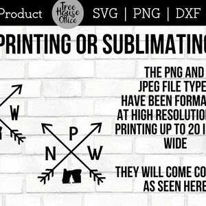 directions on how to sublimate or print this oregon arrows pnw design