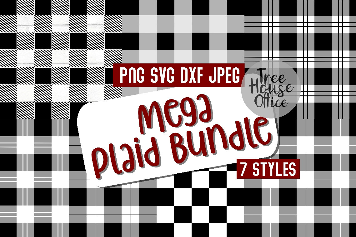 Buffalo Plaid Textures Bundle SVG DXF PNG Jpeg | Patterned Flannel Svg ...
