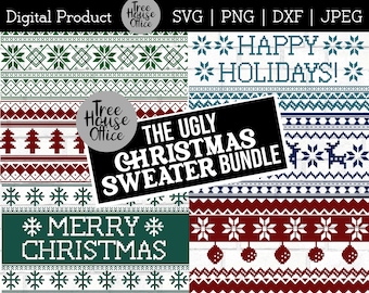 Ugly Christmas Sweater Design SVG, DXF, PNG, jpeg, Nordic Christmas Winter Pattern, Xmas Sweater Design, Knit Sweater Pattern, Laser Engrave
