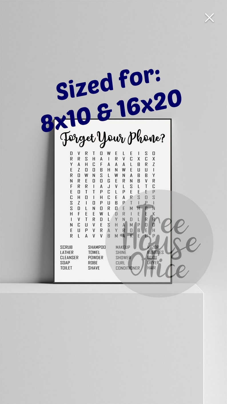 forget your phone bathroom word search svgdxfjpegpng etsy