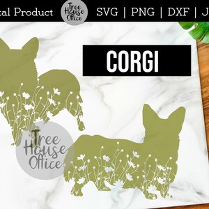 Corgis SVG, DXF PNG jpeg, Floral Welsch Corgis Mandala Zentangle svg, Hunde Silhouette svg, Pembroke Corgis mit Blumen Mendela, Cardigan Corgis