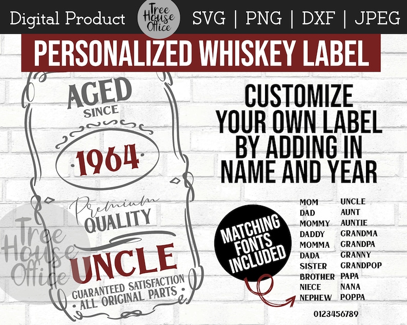 Download Father's Day Whiskey Label SVG/DXF/PNG/jpeg Personalized | Etsy