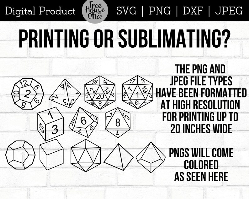 Dnd Dice Bundle SVG Polyhedral Dice Svg Dungeons and Dragons Etsy