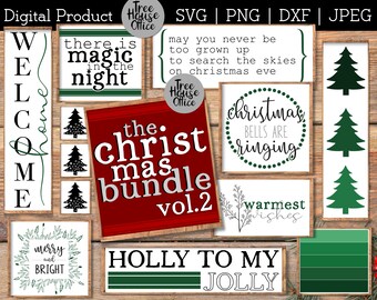 Christmas Quotes SVG Bundle, Christmas Sayings for Home Decor Signs Cut Files, Christmas Phrases Cricut Cut File, Holiday Quotes svg