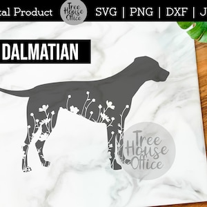 Dalmatische SVG, DXF PNG jpeg, Dalmatische Hond Mandala Zentangle, Dalmatische Hond Silhouet svg, Dalmatiër met Bloemen, Vuurhond, Eigenaar Lover