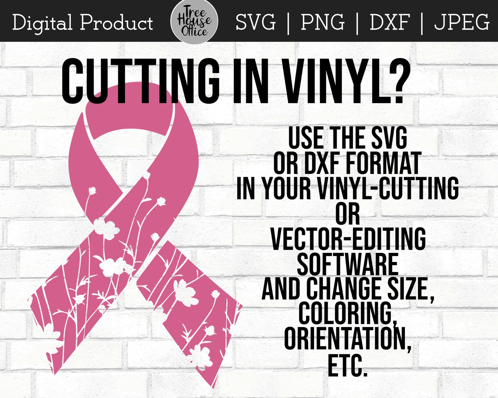 Breast Cancer Ribbon SVG Dxf Png Jpeg, Cancer Survivor, Pink Ribbon ...