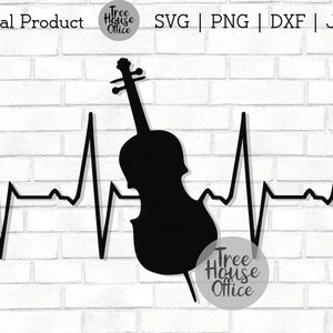 Upright Bass Heartbeat SVG/DXF/PNG/jpeg, Contrabas svg, Musician cut file, Bass Lifeline svg, Musician svg, Bassist Cut File, muziek ekg