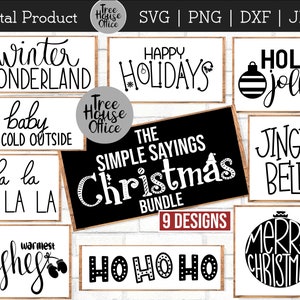 Citations de Noël SVG / DXF / PNG / jpeg, Ensemble de fabrication de signes de ferme, Simple dicton de Noël svg, Citations de chansons de vacances, Stencil Cut File Download