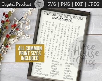 Great Bathroom Word Search SVG, Forgot Your Phone Cut File, Forget Your Phone Sign, Funny Bathroom Sign Printable, Funny Bathroom Wall Art