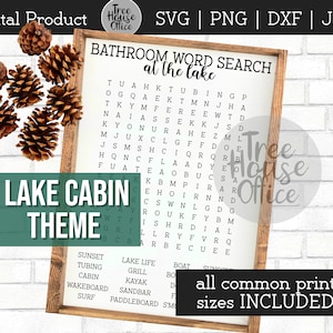 Lake Cabin Word Search Decoración de baño SVG DXF JPEG png, Olvida tu teléfono svg, Olvidé el letrero de tu teléfono, Divertido letrero de baño Arte de pared imprimible