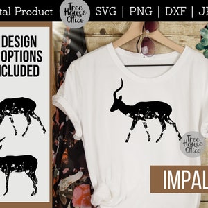 Floral Impala SVG, Impala Silhouette Cut File, Impala with Wildflowers PNG, Wildflower South Africa Animal SVG, Savannah Impala Cricut Svg