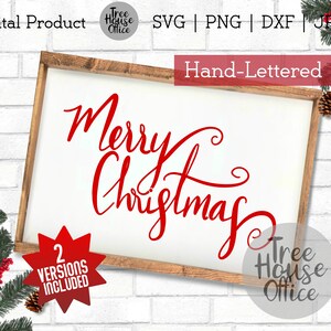 Vrolijke Kerst SVG DXF PNG Jpeg, Rustieke Kerst, Vakantie Quote, Boerderij Teken Kerst Cut File, Handlettered Kerst Winter Svg