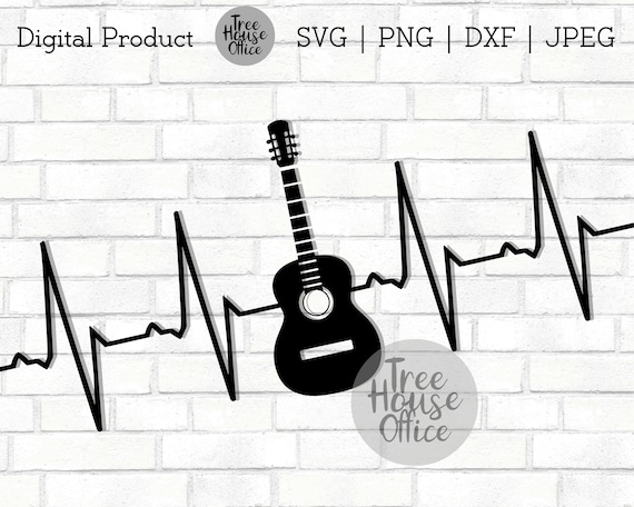 Guitar Heartbeat Svg Dxf Png Jpeg Guitar Svg Musician Cut Etsy