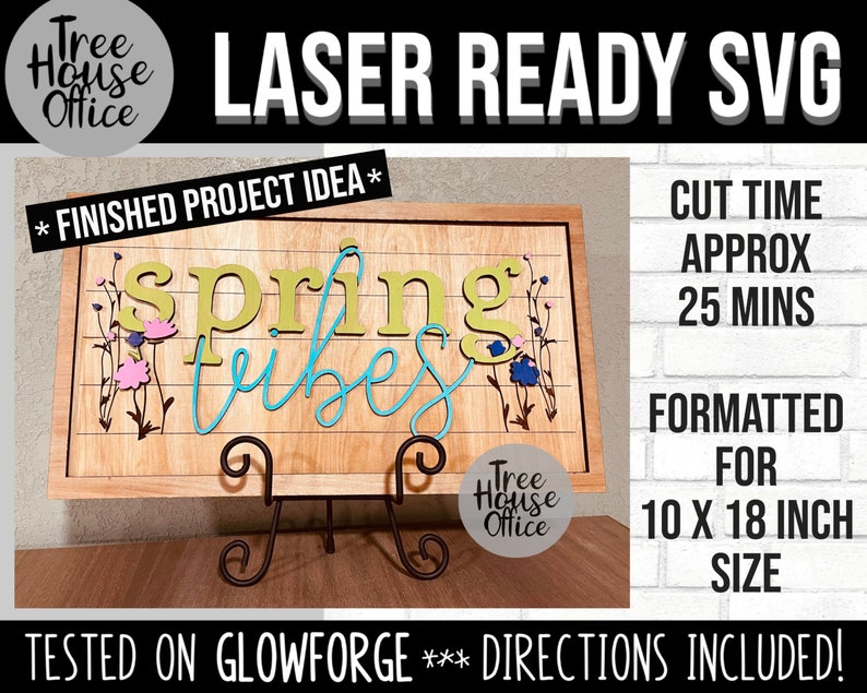 Glowforge Projects Spring Spring Glowforge SVG, Spring Flowers Cut File, 3D Laser Printer File ...