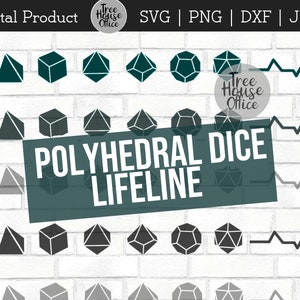 Polyhedral Dice Heartbeat SVG, Dice Cut File, DnD Dice SVG, Lifeline Dice svg, DND Cut File, Dice Clipart, Rpg game dice t shirt design