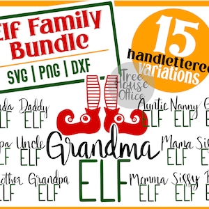 Mama Elf Daddy ElfEn Familienpaket SVG DXF PNG | Elfenfamilie | Weihnachtselfen Svg | Elfenschuhe Clip Art | Weihnachtsshirt Schablone Cut File