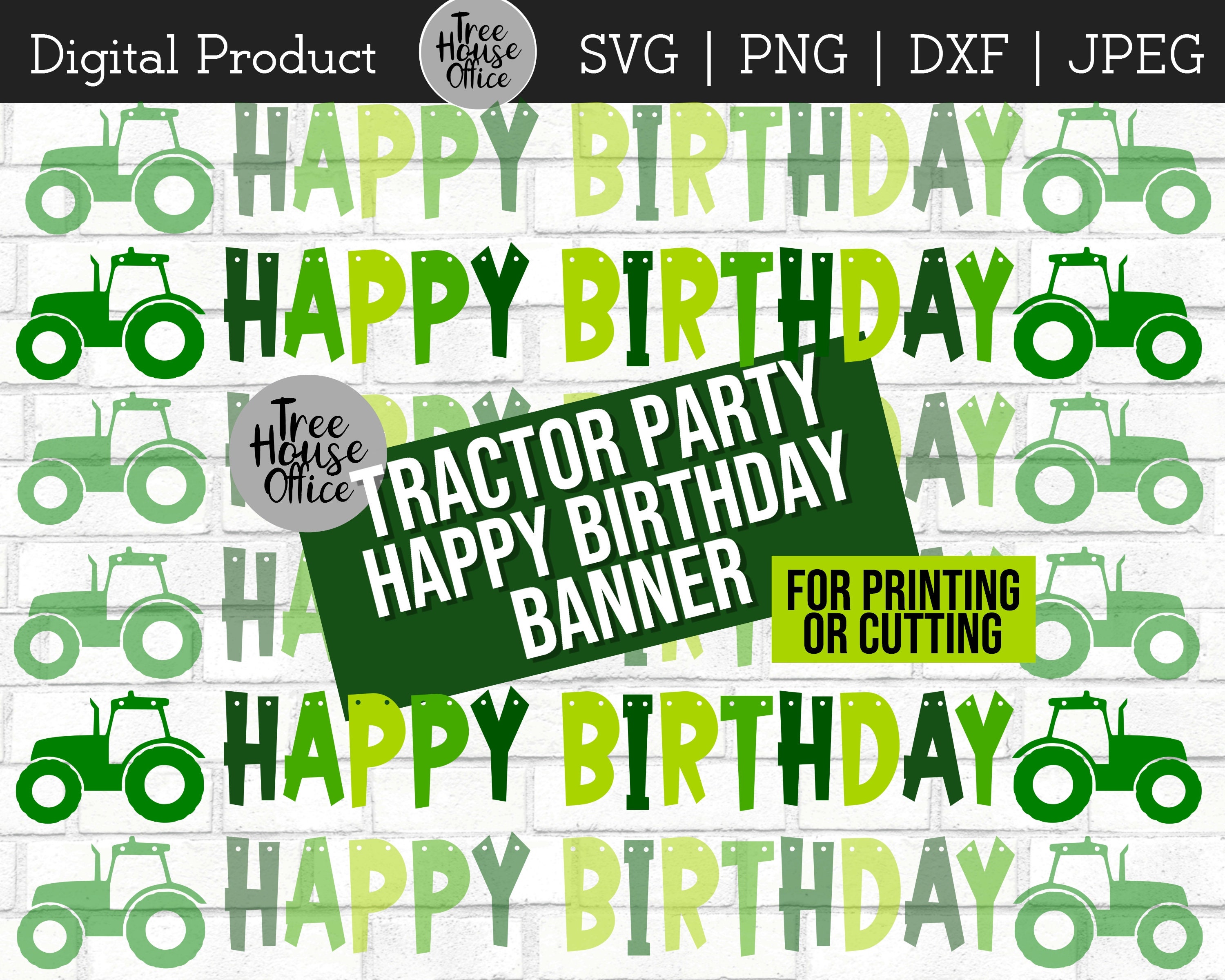 Download Tractor Happy Birthday Banner SVG/DXF/PNG/jpeg John Deere ...